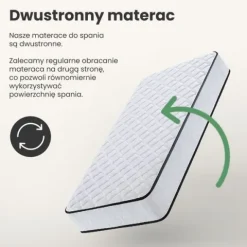 Materac sprężynowy z ochraniaczem 7-strefowy H3 90x190 cm
