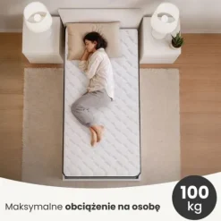 Materac sprężynowy z ochraniaczem 7-strefowy H3 90x190 cm