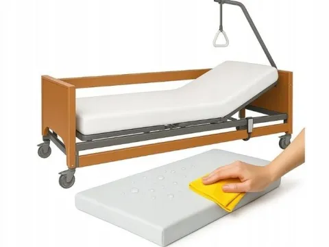 Materac szpitalny 90X200X10 pokrowiec NIEPRZEMAKALNY oddychający ZMYWALNY