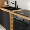 Meble kuchenne MODENA - 260 CM czarny/dąb artisan