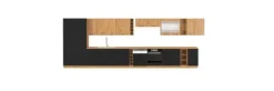 Meble kuchenne MODENA - 260 CM czarny/dąb artisan