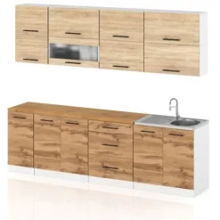 Meble Kuchenne Młodzieżowe Kuchnia Robo Lux 2.6m Modułowa Dąb Sonoma Wotan