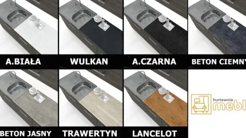 Meble Kuchenne Zestaw Kuchnia Robo Lux 2.6m Nowoczesna Biała Dąb Wotan