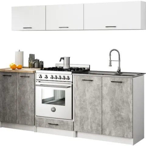 MEBLE KUCHENNE ZESTAW OLIWIA G1 2.0M BIAŁY-BETON