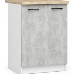 MEBLE KUCHENNE ZESTAW OLIWIA 2.4M BIAŁY-BETON
