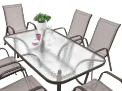 MEBLE OGRODOWE ZESTAW STÓŁ 6+1 NA TARAS BALKON