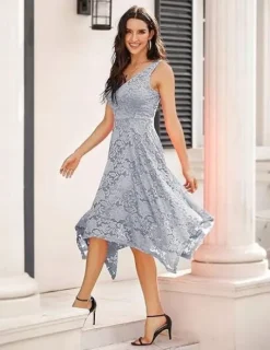 MEETJEN ELEGANCKA SUKIENKA KOKTAJLOWA Z KORONKĄ NOWA 2XL
