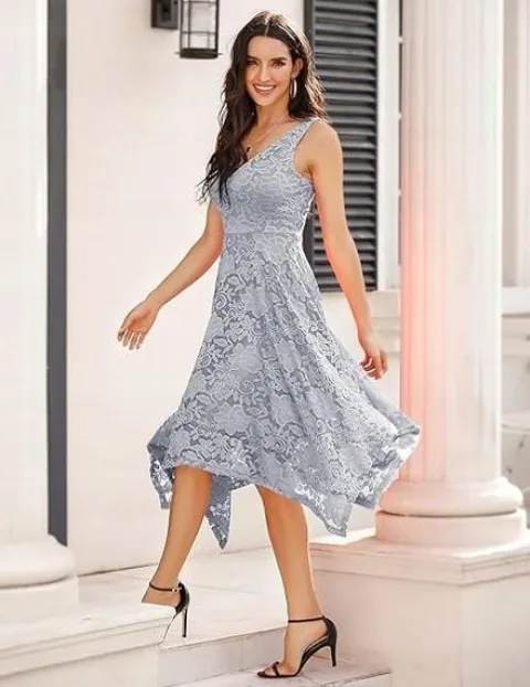 MEETJEN ELEGANCKA SUKIENKA KOKTAJLOWA Z KORONKĄ NOWA 2XL