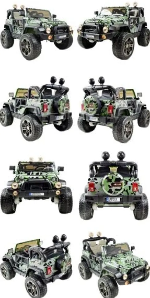 MEGA JEEP PERFECT 002B EXCLUSIVE 4x4, WOLNY START/ MIĘKKIE KOŁA,/HP-002B