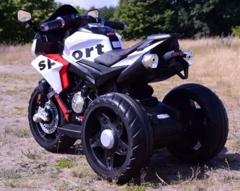 MEGA MOTOR 3 KOŁOWY SPORT, DWA SILNIKI , MIĘKKIE KOŁA, MIĘKKIE SIEDZENIE, GAZ W MANETCE/FB6886