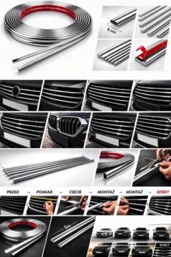 Mercedes C-Class Sedan (W203 FL, 05-07) - Listwy CHROM grill atrapa Tuning