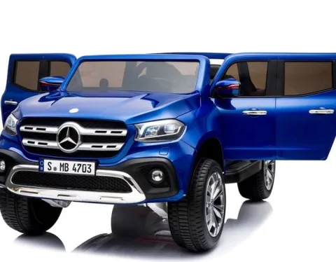 MERCEDES X LICENCJA, - 4X4 , 2x12V PANEL MP4, MIĘKKIE KOŁA EVA, MIĘKKIE SIEDZENIE, LAKIER POLEROWANY, FUNKCJA BUJANIA FULL OPC