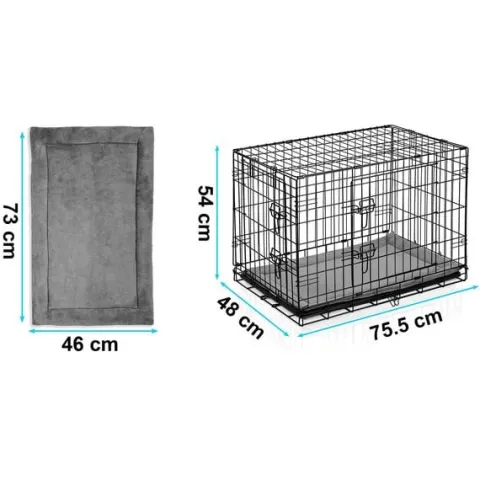 Metalowa klatka kennelowa dla psa + legowisko 75 x 45 x 54 cm PH-200