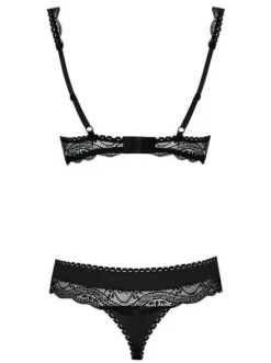 Miamor komplet 2 cz. czarny - zachęcający do zabawy komplecik w kolorze czarnym Obsessive L/XL