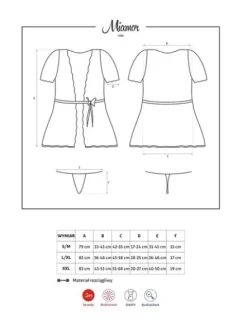 Miamor szlafrok i stringi - kuszący szlafrok na wyjątkowy poranek we dwoje Obsessive L/XL