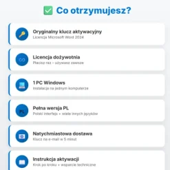 Microsoft Word 2024 | Licencja dożywotnia | 1 PC | Klucz aktywacyjny ESD