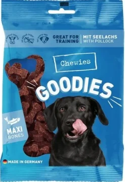 Miękkie przysmaki treningowe dla psa - Chewies Łosoś - Duże Kosteczki 200g