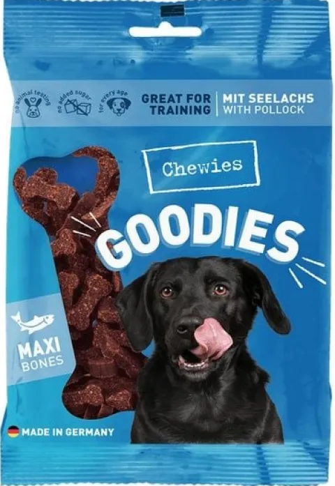 Miękkie przysmaki treningowe dla psa - Chewies Łosoś - Duże Kosteczki 200g