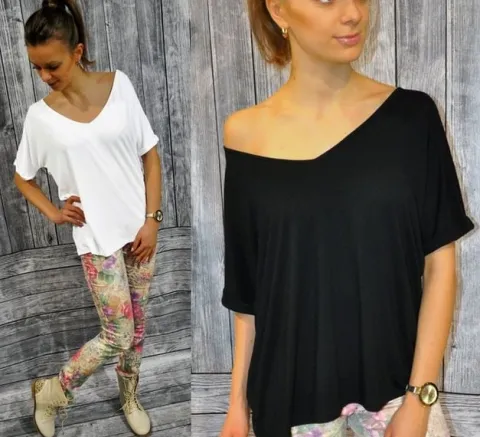 MIKOS*NOWOSĆ BLUZKA OVERSIZE, KIMONO Z DEKOLTEM SM