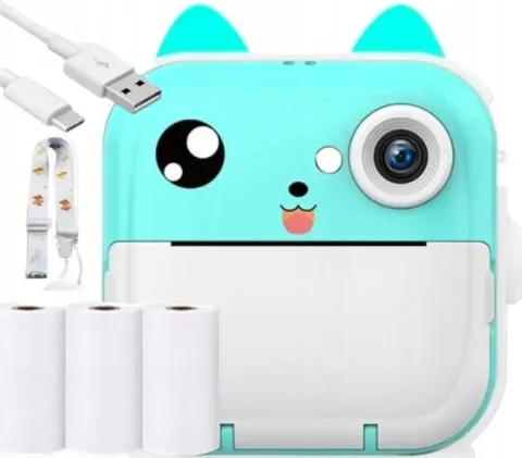 MINI DRUKARKA DRUKUŚ 2.0 APARAT NATYCHMIASTOWY TERMICZNA ZDJĘĆ + ROLKI