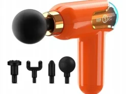 MINI PISTOLET DO MASAŻU MOCNY MASAŻER MASSAGE GUN PRZENOŚNY + 4 KOŃCÓWKI