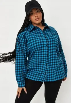 MISSGUIDED PLUS KRACIASTA KOSZULA OVERSIZE (50)
