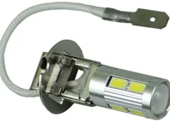 mocna żarówka LED H3 z soczewką 10 x 5730SMD dzienne DRL 12v 24v