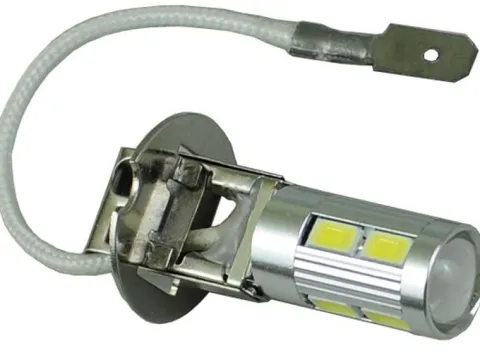 mocna żarówka LED H3 z soczewką 10 x 5730SMD dzienne DRL 12v 24v