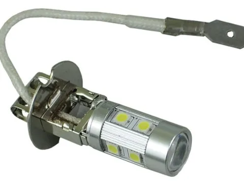 mocna żarówka LED H3 z soczewką 9x UHP dzienne DRL 12v 24v jakość