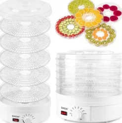 MOCNA SUSZARKA DO ZIÓŁ GRZYBÓW OWOCÓW WARZYW MOC 500W | 5 TACEK | BPA FREE