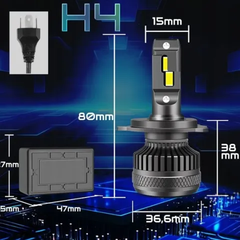 MOCNE ŻARÓWKI SAMOCHODOWE LED H4 XSTORM R45 130W 30000LM CANBUS