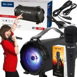 MOCNY GŁOŚNIK BLUETOOTH USB SD RADIO BOOMBOX MIKROFON PRZENOŚNY KARAOKE
