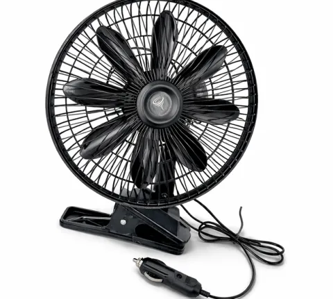 Mocny Wentylator Samochodowy 8 Cali 12V Metalowy Na Klips Cichy Oscylacja