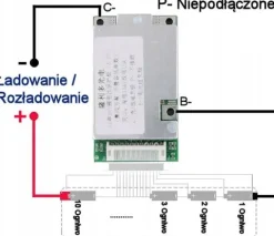 Moduł BMS 10s 15A Li-ion 18650 36V 42V Ładowarka