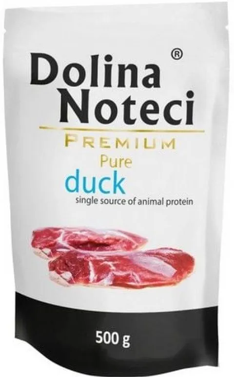 Monobiałkowa karma wysokomięsna dla psa Dolina Noteci Pure 65% Kaczka 500g