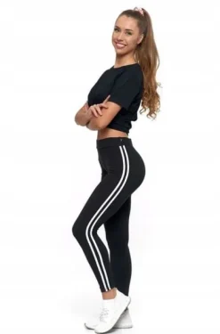 Moraj Legginsy długie z Lampasem Mocno Kryjące 1200-016 Czarne L/XL