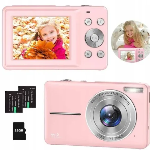 44MP APARAT FOTOGRAFICZNY CYFROWY DLA DZIECI KAMERA ZABAWKA GRY+KARTA 32GB