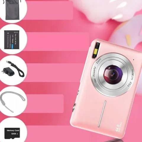 44MP APARAT FOTOGRAFICZNY CYFROWY DLA DZIECI KAMERA ZABAWKA GRY+KARTA 32GB