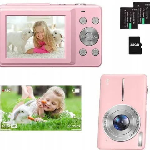44MP APARAT FOTOGRAFICZNY CYFROWY DLA DZIECI KAMERA ZABAWKA GRY+KARTA 32GB