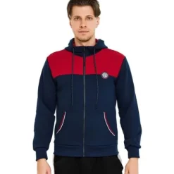 Męska Bluza Sportowa z Kapturem Treningowa na Zamek Granatowa Rozmiar S