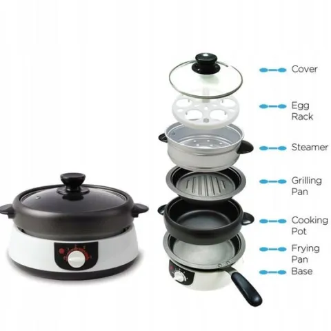 Multicooker wolnowar parowar 8w1 pojemność 1,5L garnek ceramiczny Hometech