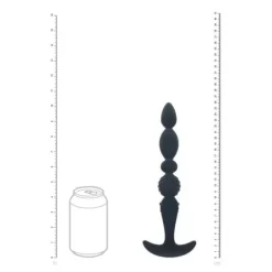 Multi Textured Silicone Flared Anal Probe - Black