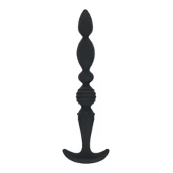 Multi Textured Silicone Flared Anal Probe - Black