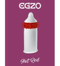 Nakładka na penisa z wypustkami kolcami Egzo Hot Red
