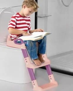 Nakładka na sedes z drabinką dla dzieci, schodki WC KIDDISTEP Różowy