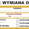Naklejki serwisowe WYMIANA ROZRZĄDU OLEJU KLIMA