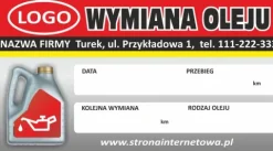 Naklejki serwisowe WYMIANA ROZRZĄDU OLEJU KLIMA