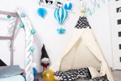 Namiot Tipi dla dzieci wigwam czarny w chmury XXL