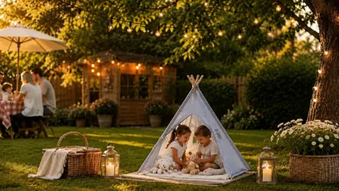 Namiot tipi dla dzieci wigwam indiański domek do zabawy w ogodzie domu