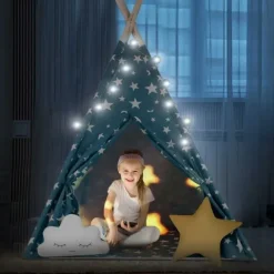 Namiot tipi dla dzieci ze światełkami Nukido - niebieski
